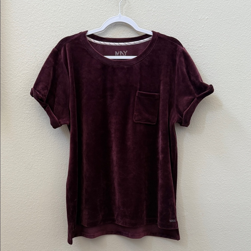 Marc New York Velvet Tee - Rich Burgundy